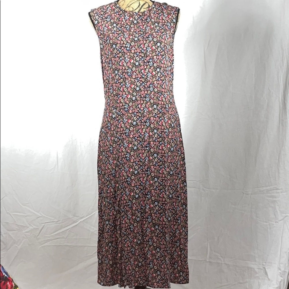 Ann Taylor Loft Black Flowered Dress Sz 10